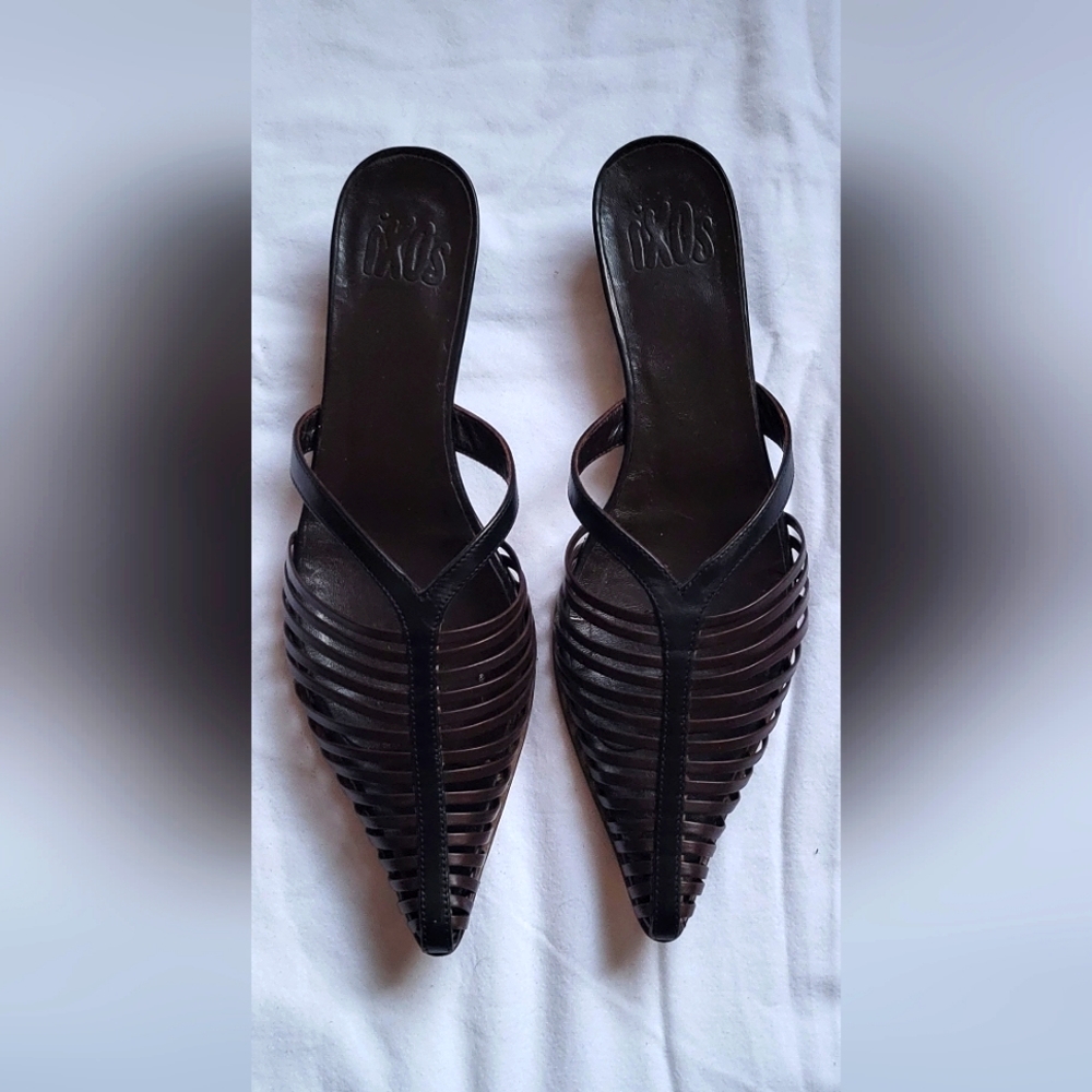 Ixos Caged Kitten Heel Shoes